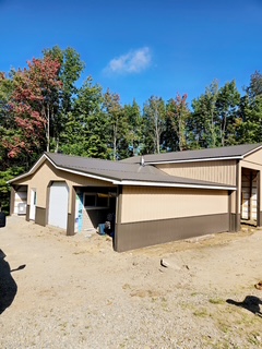 Tan multi-bay garage