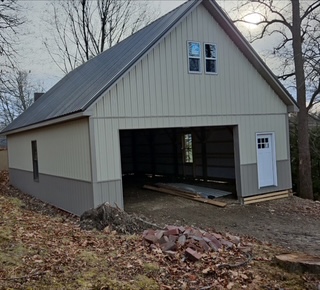 Completed pole barn garage