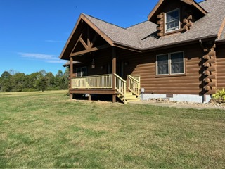 Log cabin front deck