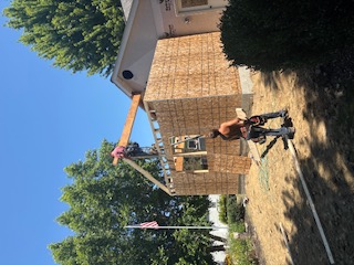 Garage framing in progress